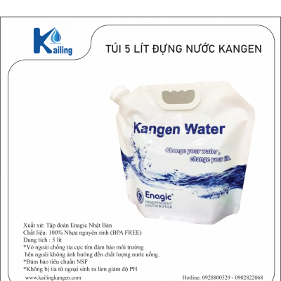 TÚI NƯỚC TRẮNG 5 LÍT CHỨA NƯỚC KANGEN